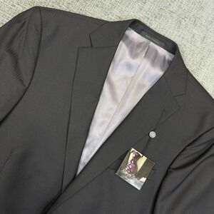 Kenneth Roberts Platinum Collection Blazer Mens 44R 100's Wool Black‎ NWT $325